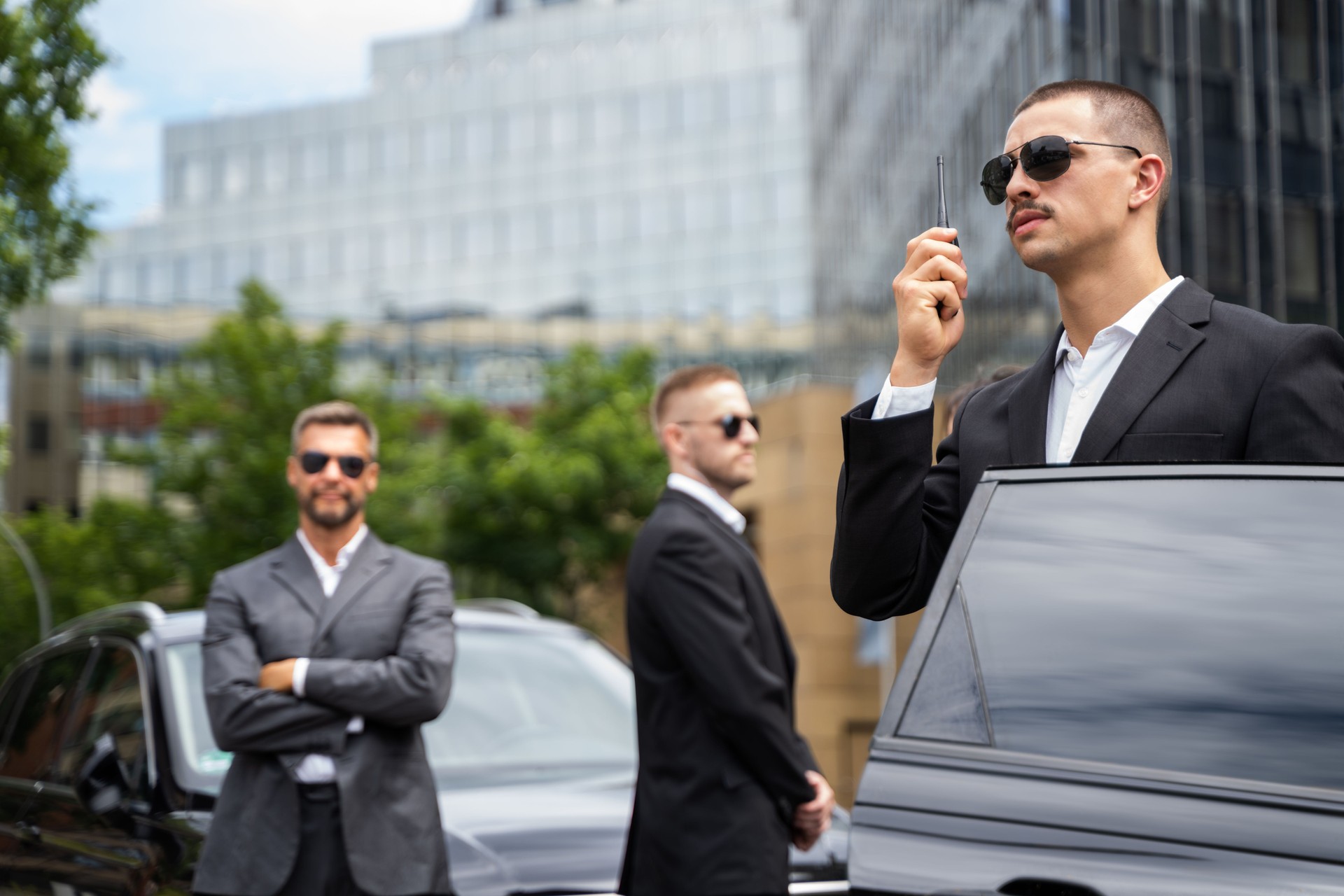 Business Security Guard Service At Work